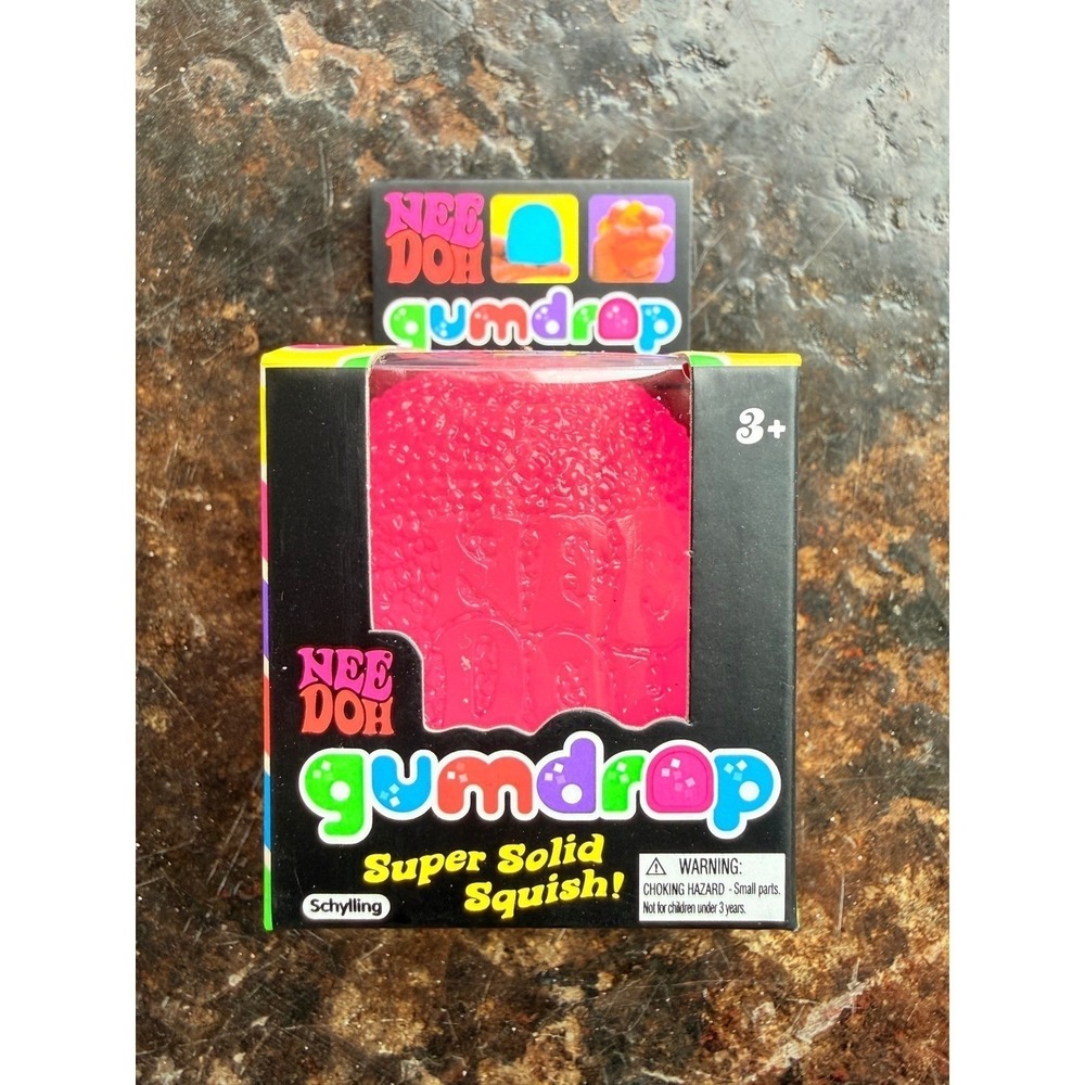 NeeDoh Gumdrop Fidget Toy Nee Doh Super Solid Squish Sensory Stress Pink NWT - Picture 5 of 5